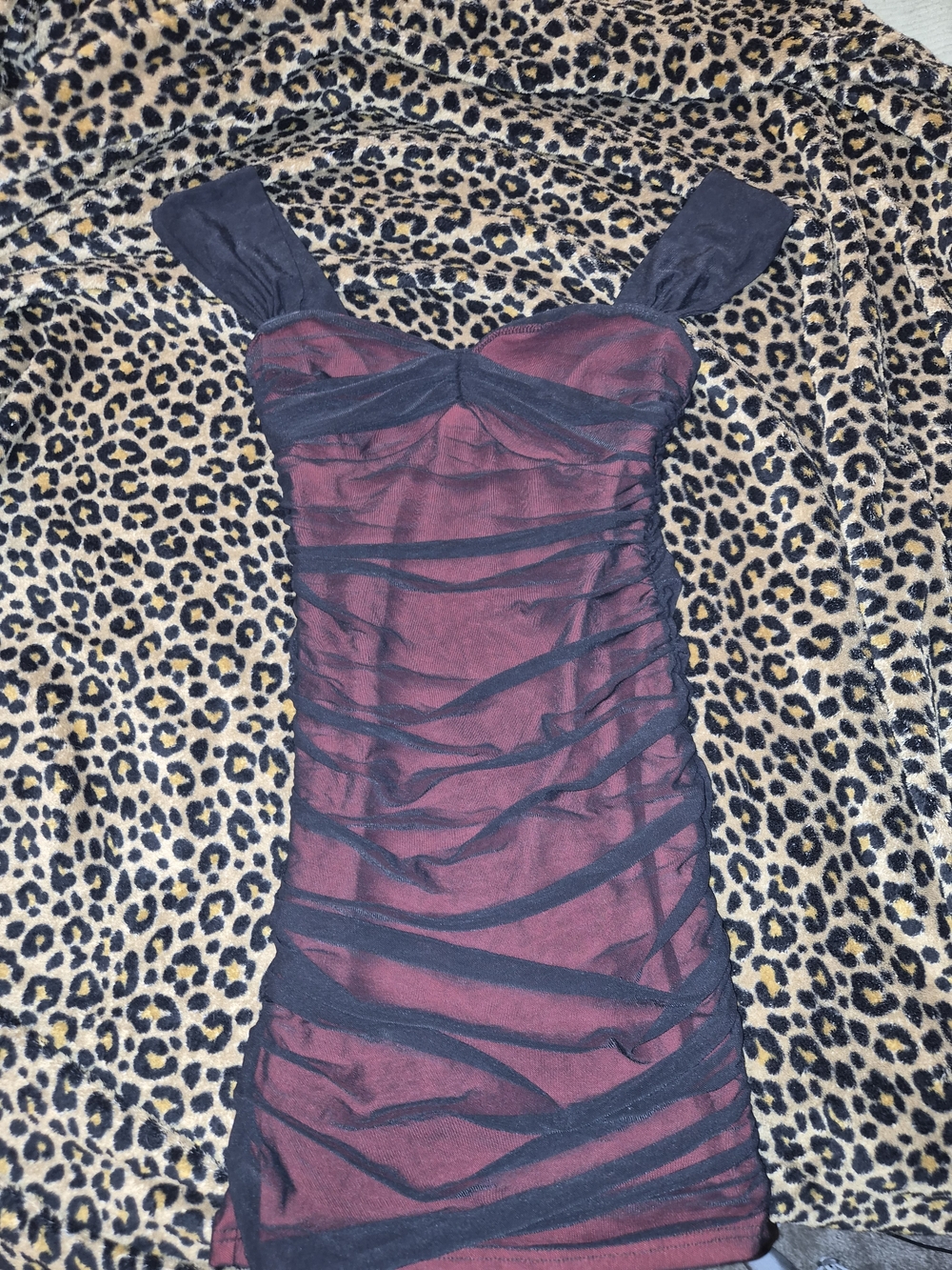 Black Shear And Scarlet Midi Dress